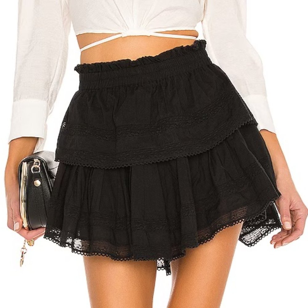 LoveShackFancy - Ruffle Mini Skirt | Black